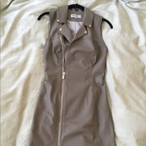 House of CB Vegan Leather Zip Up Dress